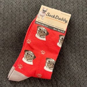 New Sock Daddy Red Pug Dog Novelty Socks H23
